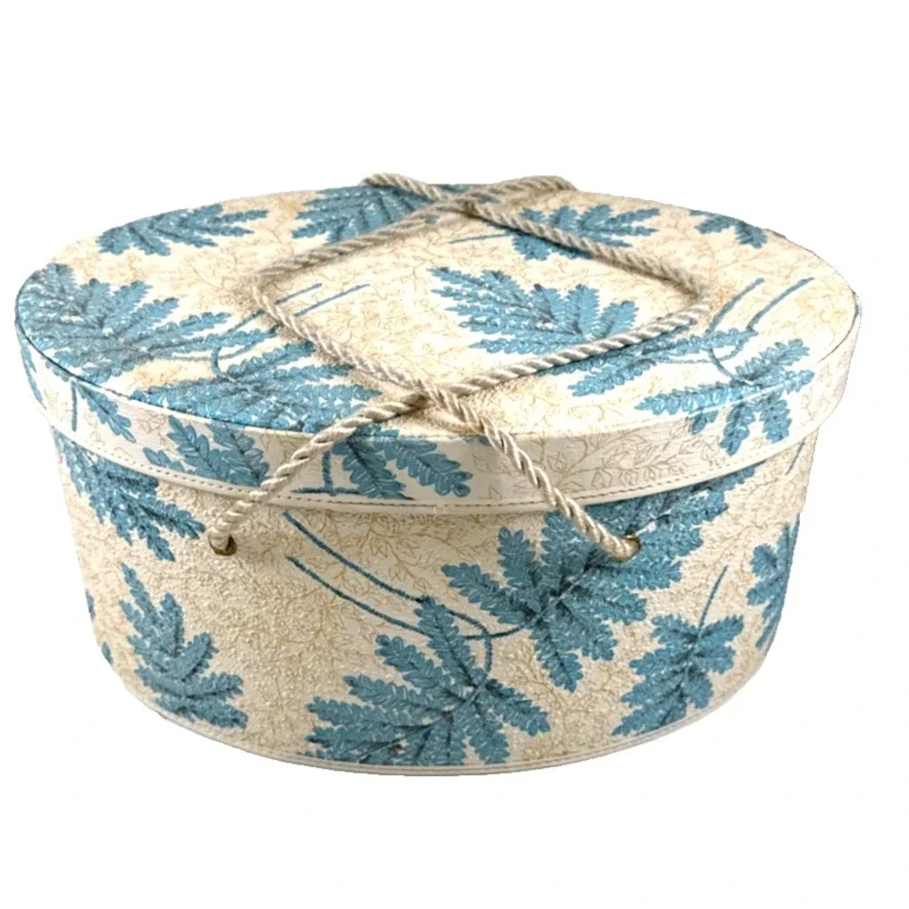 Vintage MCM Sewing Basket Oval Shape 14